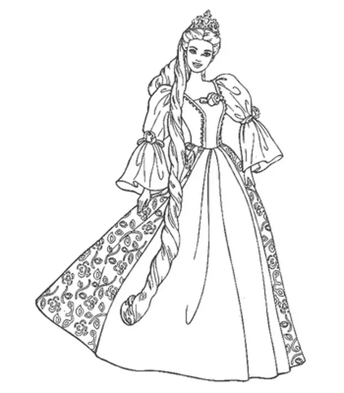 coloring pages for girls barbie. Barbie Coloring Pages 4